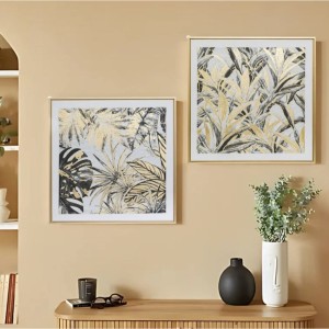 Paveikslas drobė su rėmu Lapai 50x50 cm Atmosphera 209429