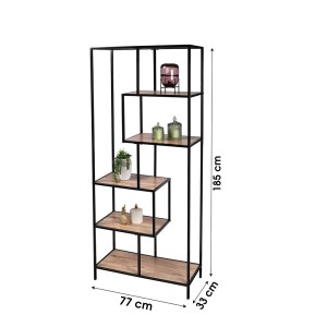 Lentyna pastatoma 77x33x185 cm juoda, medis Urban Living 151348