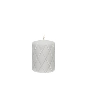 Žvakė pilka su raštu 7x7x10 cm Polar 616266