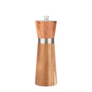 Druskos ir pipirų malūnėlis D5xH15 cm akacijų mediena, keramika Allure Estia