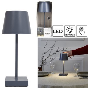 Šviestuvas stalinis liečiamas 10,5x26x10,5 cm pilkas 3AAA Home Deco LA104721