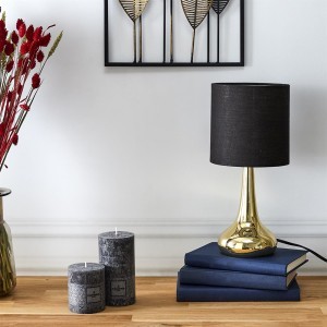 Šviestuvas stalinis liečiamas 15x32x15 cm juodas E14 10W Home Deco HD3334