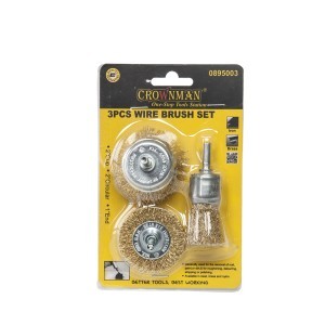 Šepečiai plieniniai 3 vnt. 2x50 mm, 1x25 mm 0895003 Crownman (10)