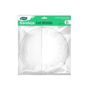 Vienkartinis padėklas maistui D25 cm 2 vnt baltos spalvos Algon BA01043175323