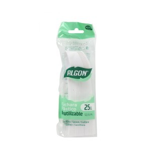Šaukšteliai 25 vnt 12,5 cm plastikiniai daugkartiniai Algon BA01054275167