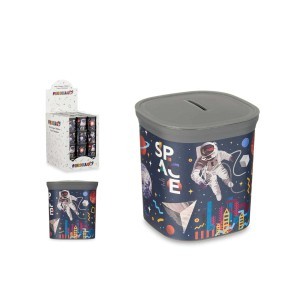 Taupyklė 9x9x10 cm plastikinė (kosmosas - mix) Pincello 91367 (48)