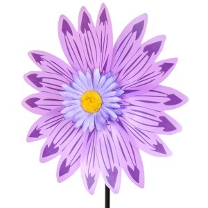 Vėjo malūnėlis Gėlė D30 cm (mix) su plastikiniu koteliu 15153