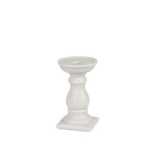 Žvakidė keramikinė baltos/pilkos spalvos (mix) 15 cm 32298