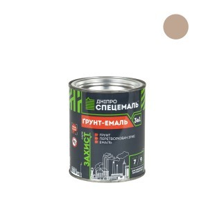 Gruntas-emalė antikor. 3 viename 0.9 kg šviesiai ruda (kojot) DNIPRO Ukraina (6)