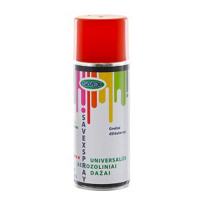 Dažai universalūs aerozoliniai SAVEXSPRAY raudoni šviesūs 400 ml RAL3020 (12)