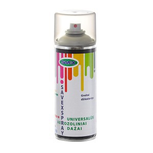 Dažai universalūs aerozoliniai SAVEXSPRAY bespalviai blizgūs 400 ml (12)