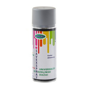 Dažai universalūs aerozoliniai SAVEXSPRAY aliumininiai 400 ml RAL9007 (12)