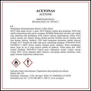 Acetonas 5 l  SAVEX