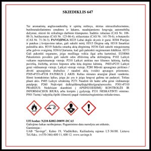 Растворитель 647 в бутылках 1 л