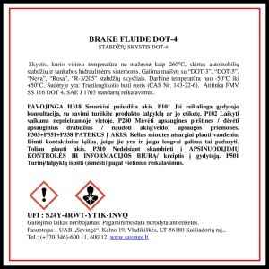 Stabdžių skystis DOT-4 0.5 kg SAVEX