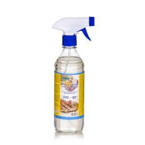 Spiritinė valymo-dezinfekavimo priemonė DEZ-80 0.5 l SAVEX su purkštuku (20)