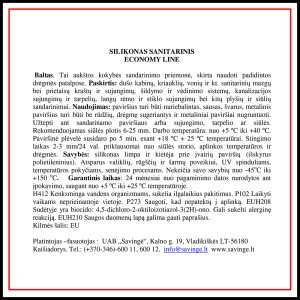 Silikonas sanitarinis ECONOMY LINE 280 ml baltas (15)