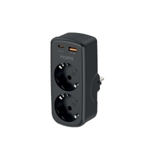 Paskirstytojas srovės dvigubas su 2 USB jungtimis MORRE M410