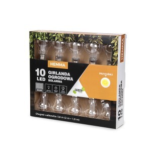 Girlianda sodo su saulės baterija 2+1,8 m 10LED balta šilta sp. HEMMA SOL3606