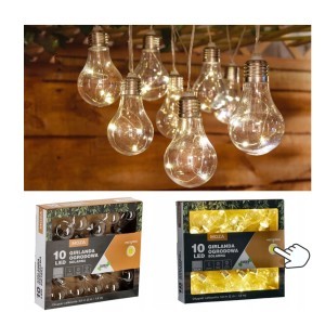 Girlianda sodo su saulės baterija 2+1,8 m 10LED balta šilta sp. MOZA SOL3538