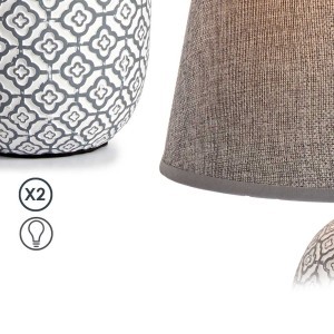 Šviestuvas stalinis keramikinis su gaubtu (mix) D25xH40 cm Giftdecor 92240