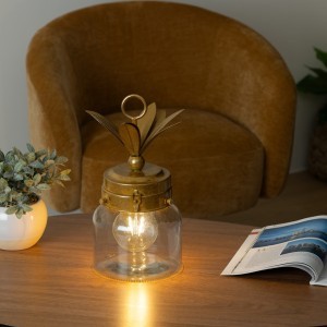 Šviestuvas stalinis stiklinis/metalinis D16xH32 cm Atmosphera 173283