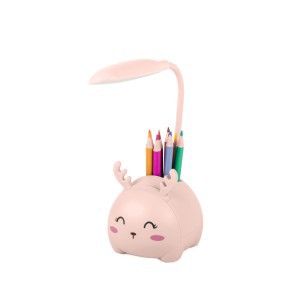 Šviestuvas-naktinė lempa stalinis vaikiškas, rožinė sp. 3W LED USB 12274_R