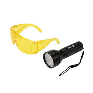 Žibintuvėlis ir akiniai UV 51 LED 395 nm YT-08581 YATO