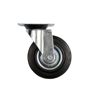 Ratukas vežimėliui besisukantis guminis juodas D200 150 kg 87317 Vorel