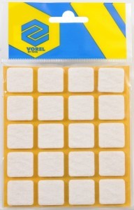 Padukai baldams iš veltinio 20*20 mm 20 vnt. balti 74841