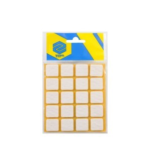 Padukai baldams iš veltinio 20*20 mm 20 vnt. balti 74841