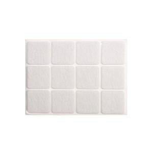 Padukai baldams iš veltinio 28*28 mm 12 vnt. balti 74843