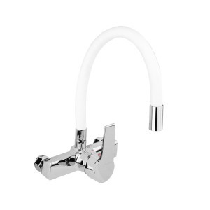 Maišytuvas kriauklei sieninis lankstus baltas 75671 FALA