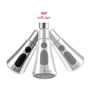 Maišytuvo perlatorius sidabro sp. 14.5 cm  3in1 01962