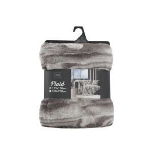 Pledas 125x150 cm pilkas, poliesteris CARIBOU douceur d'intérieur