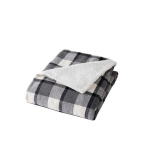 Pledas 125x150 cm pilkas, poliesteris ECOSSAIS douceur d'intérieur