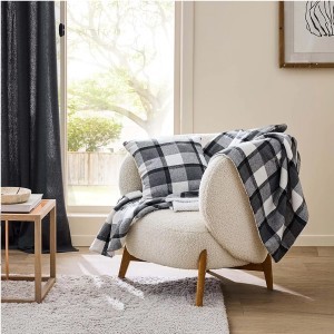 Pledas 125x150 cm pilkas, poliesteris ECOSSAIS douceur d'intérieur