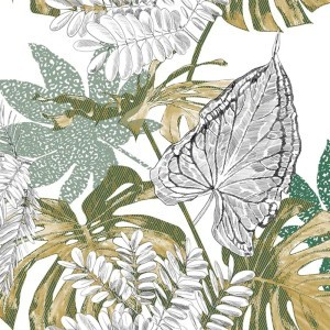 Patalynės užvalkalų komplektas 240x220/65x65 cm medvilninis Monstera Atmosphera
