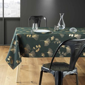Staltiesė 150x240 cm poliesteris, žalia su aukso sp. BLOOMY douceur d'intérieur