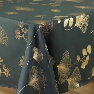 Staltiesė 150x240 cm poliesteris, žalia su aukso sp. BLOOMY douceur d'intérieur