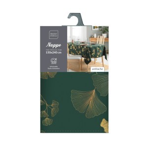 Staltiesė 150x240 cm poliesteris, žalia su aukso sp. BLOOMY douceur d'intérieur