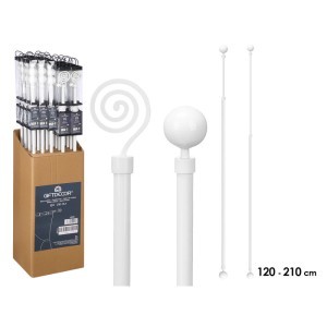 Karnizas metalinis 120-210 cm baltos sp. Giftdecor 12048