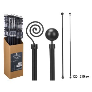 Karnizas metalinis 120-210 cm juodos sp. Giftdecor 12047