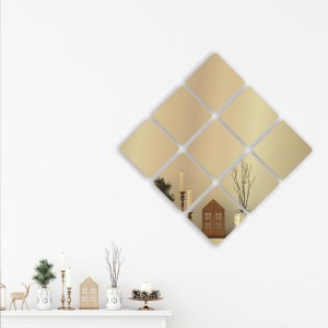 Priklijuojama veidrodinė dekoracija 12 vnt (mix) 15x15x1 cm Home Deco HD4373