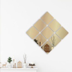 Priklijuojama veidrodinė dekoracija 12 vnt (mix) 15x15x1 cm Home Deco HD4373