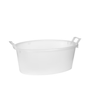 Vonelė plastikinė su rankenėlėmis 50 l D70xH28 cm baltos spalvos 31701 Italija