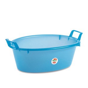 Vonelė plastikinė su rankenėlėmis 75 l D80xH31 cm mėlynos spalvos 31800 Italija