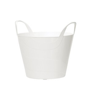 Krepšys plastikinis su rankenom 30 l apvalus baltos spalvos BILLY KEDEN cancl