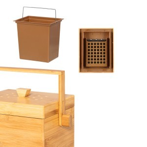 Šiukšlių dėžė kompostui (su ventiliacija) 4 l 28x17x27,5 cm bambukas Maku