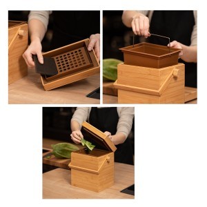 Šiukšlių dėžė kompostui (su ventiliacija) 4 l 28x17x27,5 cm bambukas Maku